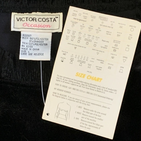 NWT Victor Costa Occasion Black Velvet Blouse Lace Collar & Cuffs Sz L #247A - Picture 5 of 6